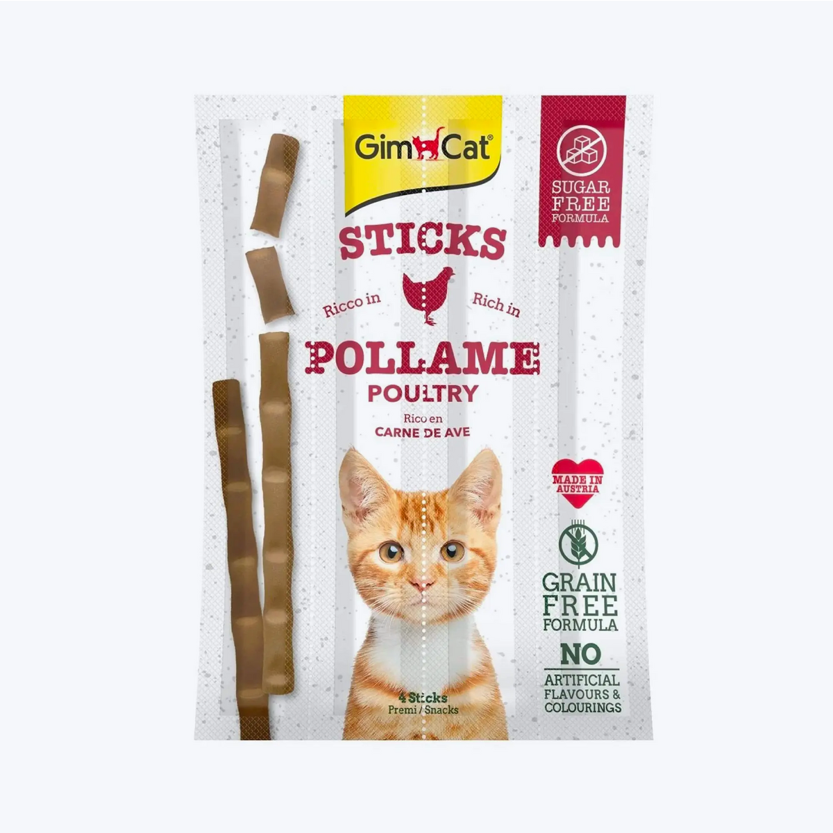 GimCat Sticks Kümes Hayvanı Etli Tahılsız Ödül Çubukları