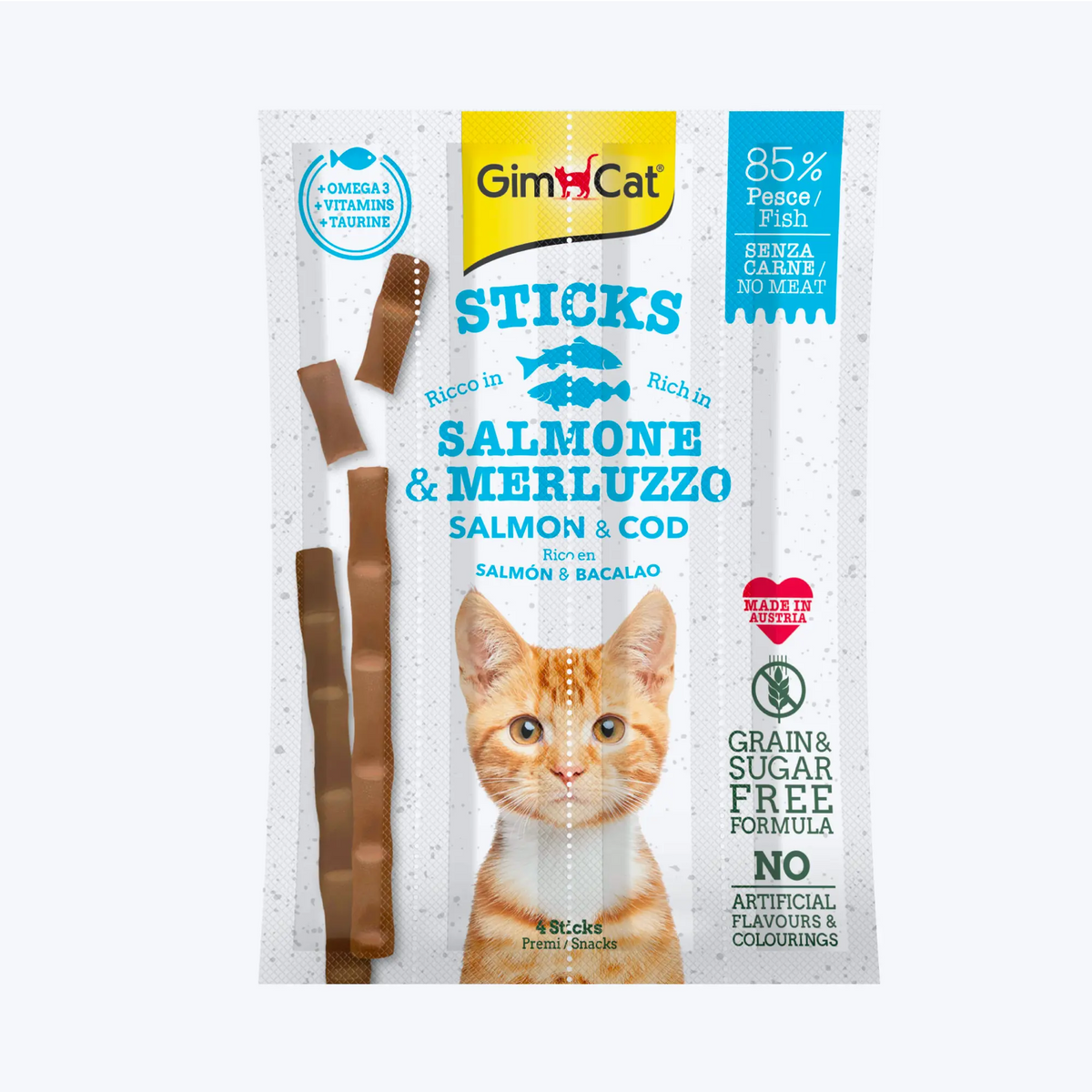 GimCat Sticks Somon & Atlantik Morina Tahılsız Ödül Çubukları