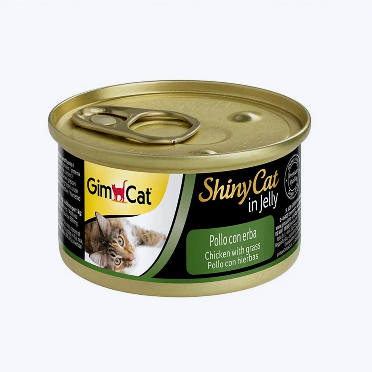 GimCat Shinycat Konserve Kedi Maması - Jöleli Tavuklu Çimenli