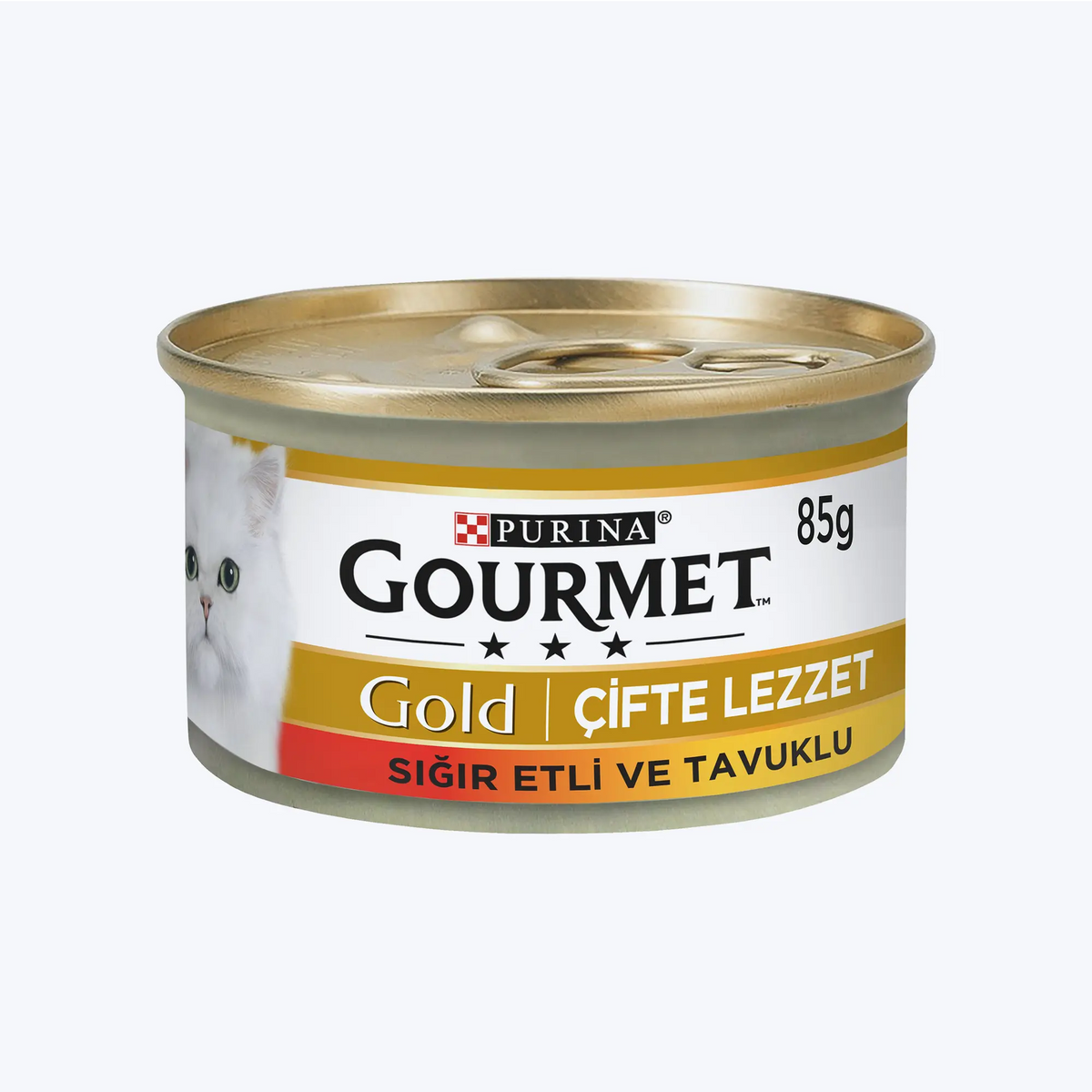 Gourmet Gold Parça Sığır Etli ve Tavuklu Yetişkin Kedi Konservesi