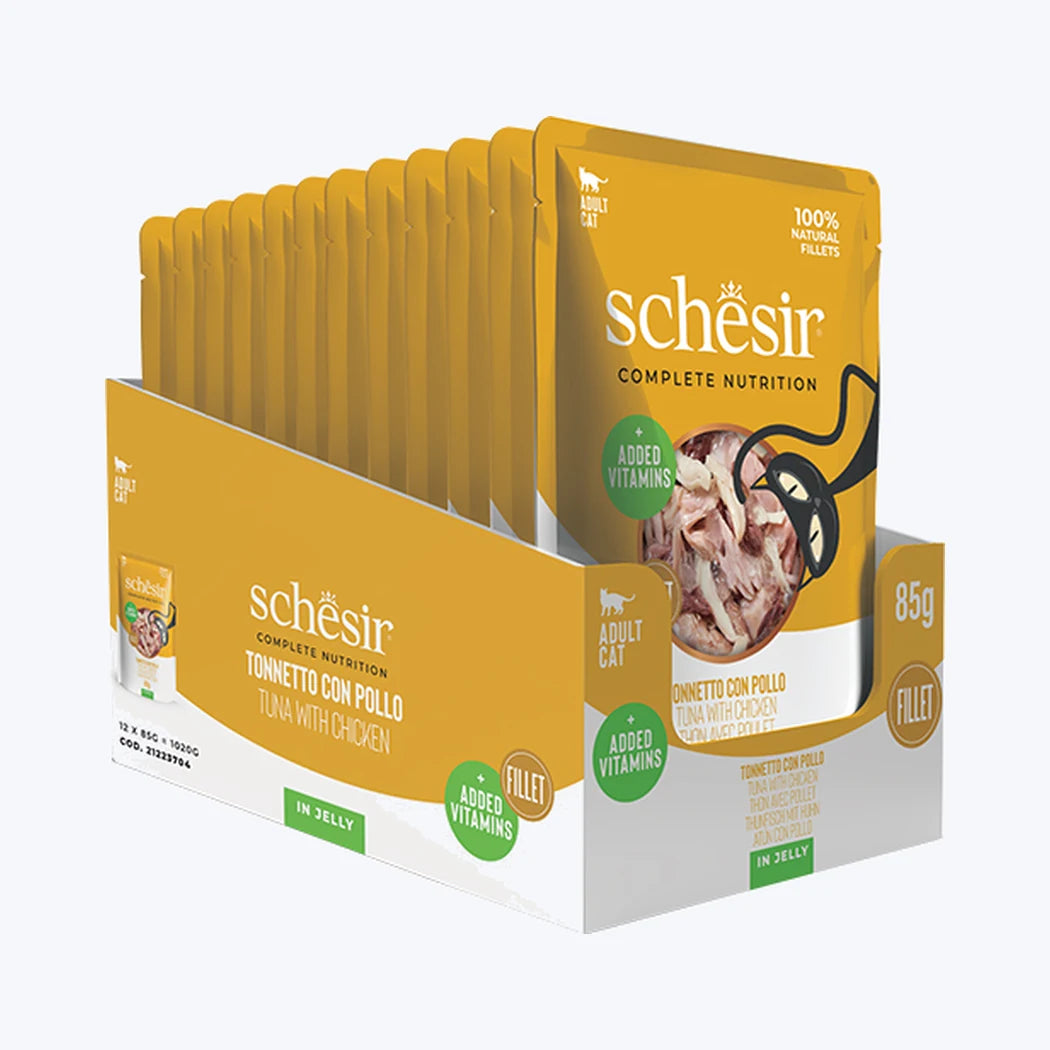 Schesir Jelly - Ton Balıklı ve Tavuklu Yetişkin Kedi Pouch
