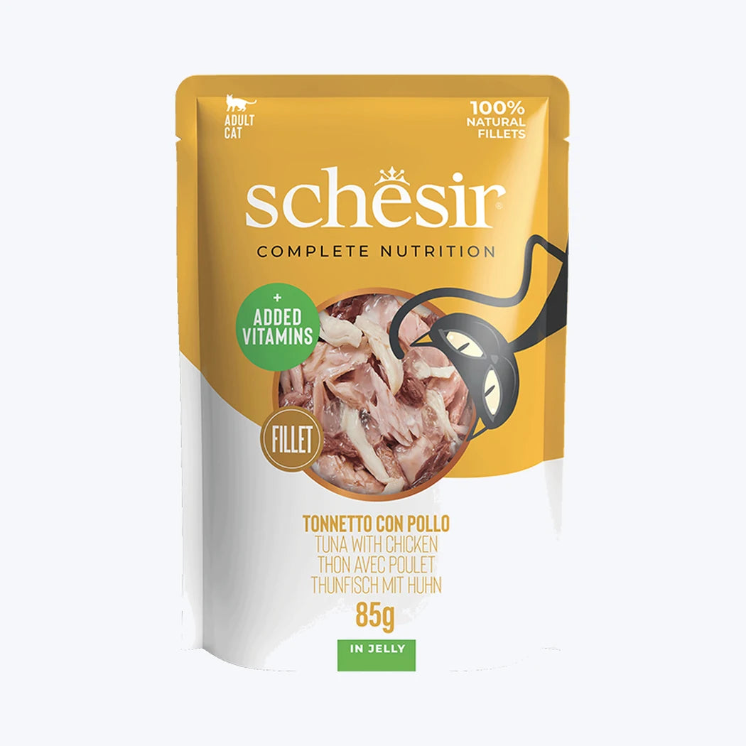 Schesir Jelly - Ton Balıklı ve Tavuklu Yetişkin Kedi Pouch
