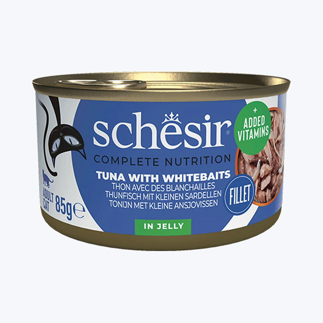 Schesir Jelly - Ton Balıklı ve Beyaz Balıklı Yetişkin Kedi Konservesi