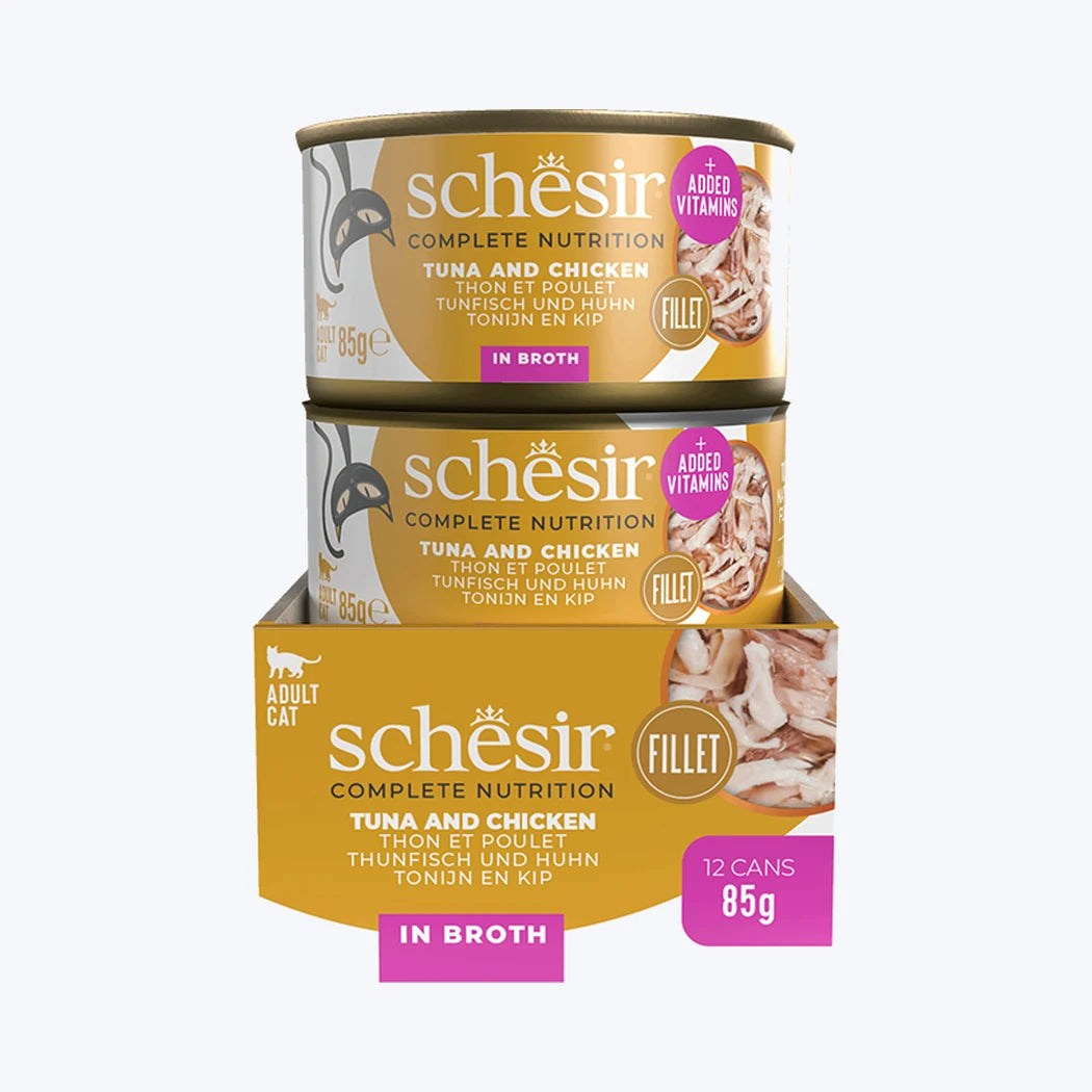 Schesir Broth - Ton Balıklı ve Tavuklu Yetişkin Kedi Konservesi