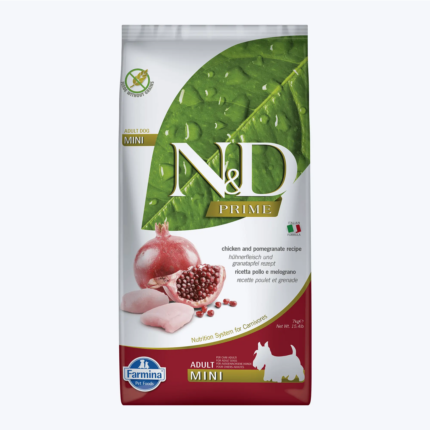 N&D Prime Tahılsız Tavuk ve Narlı Mini Yetişkin Köpek Maması 7 Kg