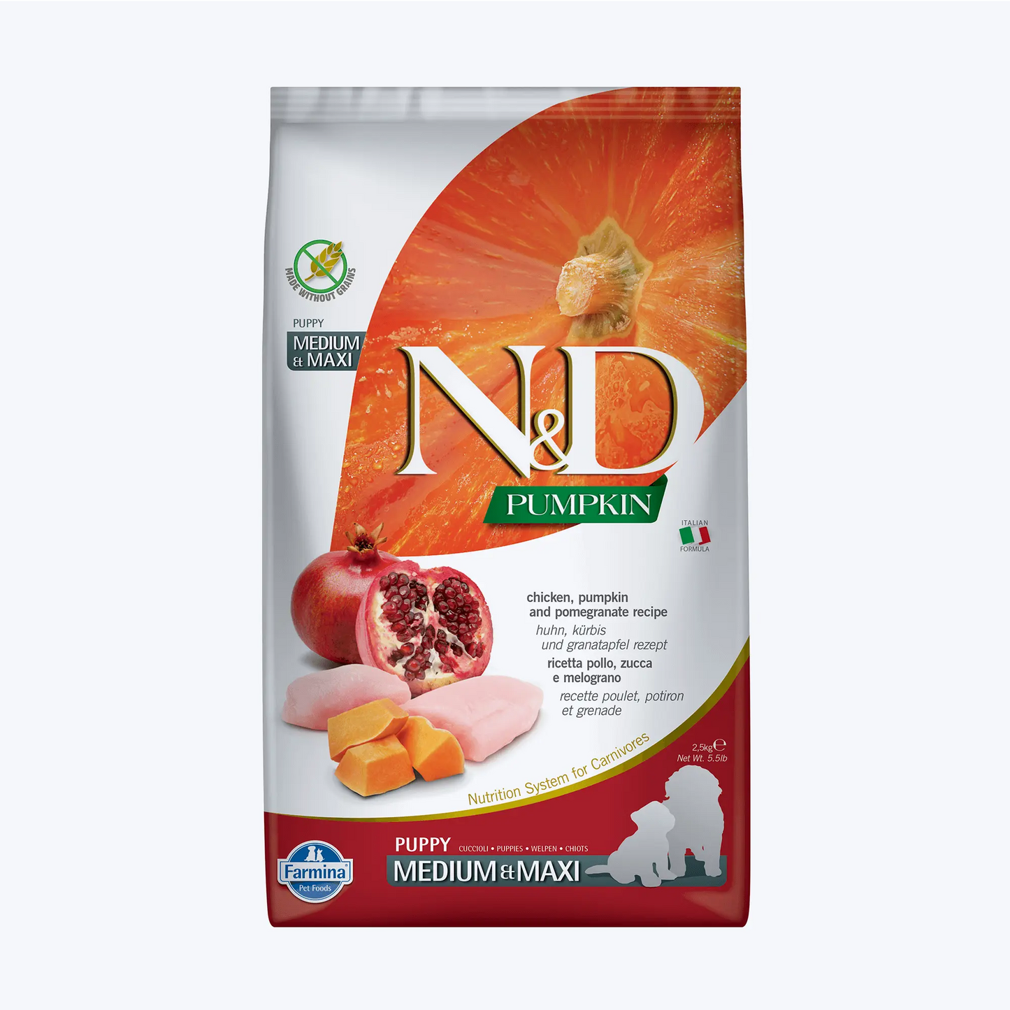 N&D Pumpkin Tavuk Ve Narlı Büyük Orta Irk Yavru Köpek Maması 2,5 Kg