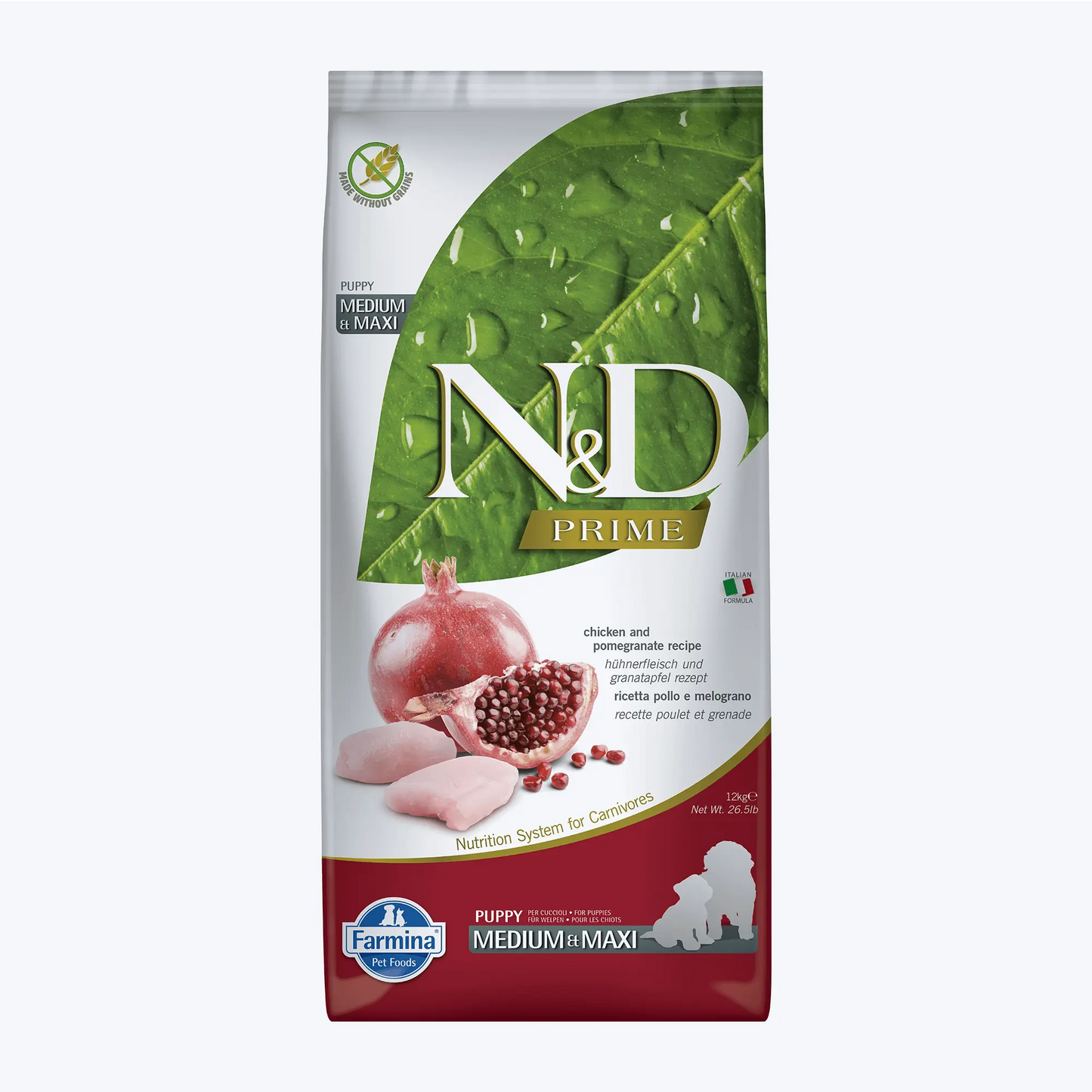 N&D Prime Tavuklu ve Narlı Küçük Irk Tahılsız Yavru Köpek Maması 7 Kg