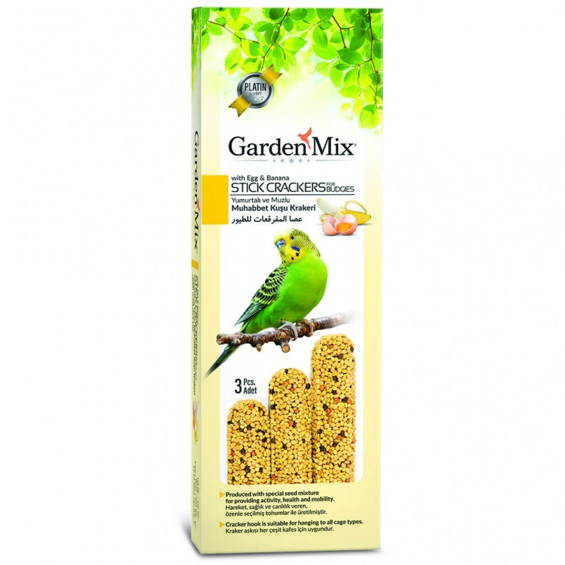 GARDENMİX PLATİN MUZLU YUMURTALI KUŞ KRAKERİ 3LÜ