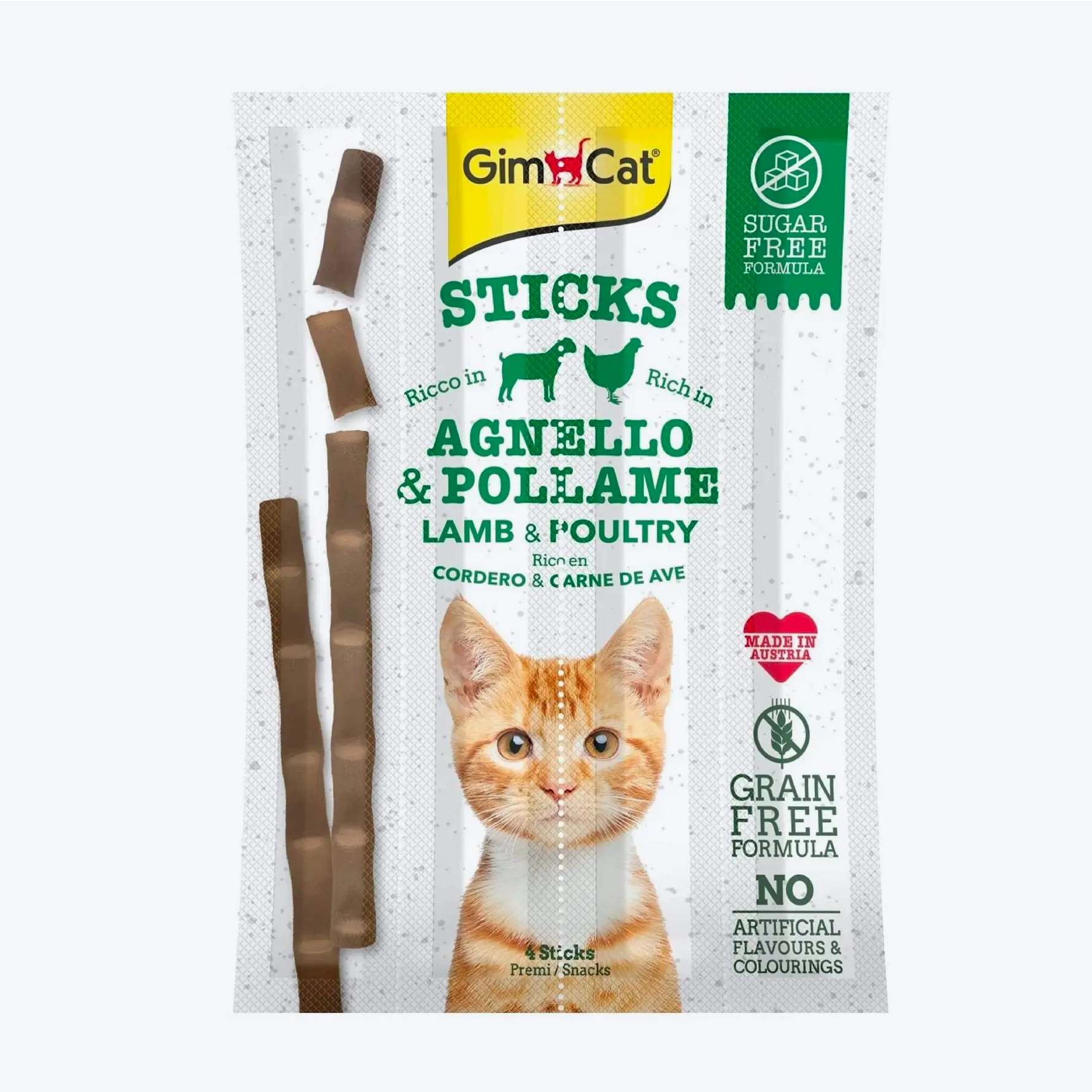 GimCat Sticks Kuzu etli Tavuklu Tahılsız Ödül Çubukları 20 Gr