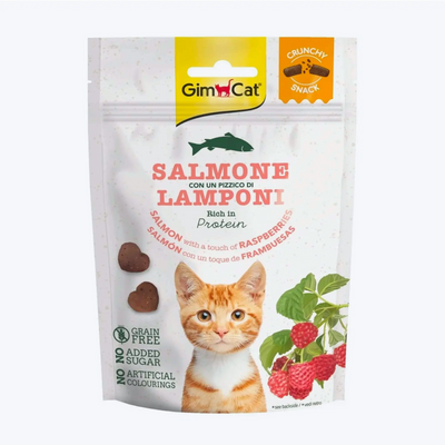 Gimcat Crunchy Snacks Salmon & Raspberry Tahılsız Kedi Ödülü 50 Gr