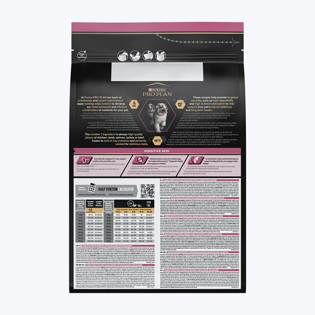 Pro Plan Opti Derma Sensitive Skin Medium Puppy Somonlu Orta Irk Yavru Köpek Maması 3 Kg