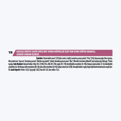 Pro Plan Opti Derma Sensitive Skin Medium Puppy Somonlu Orta Irk Yavru Köpek Maması 3 Kg