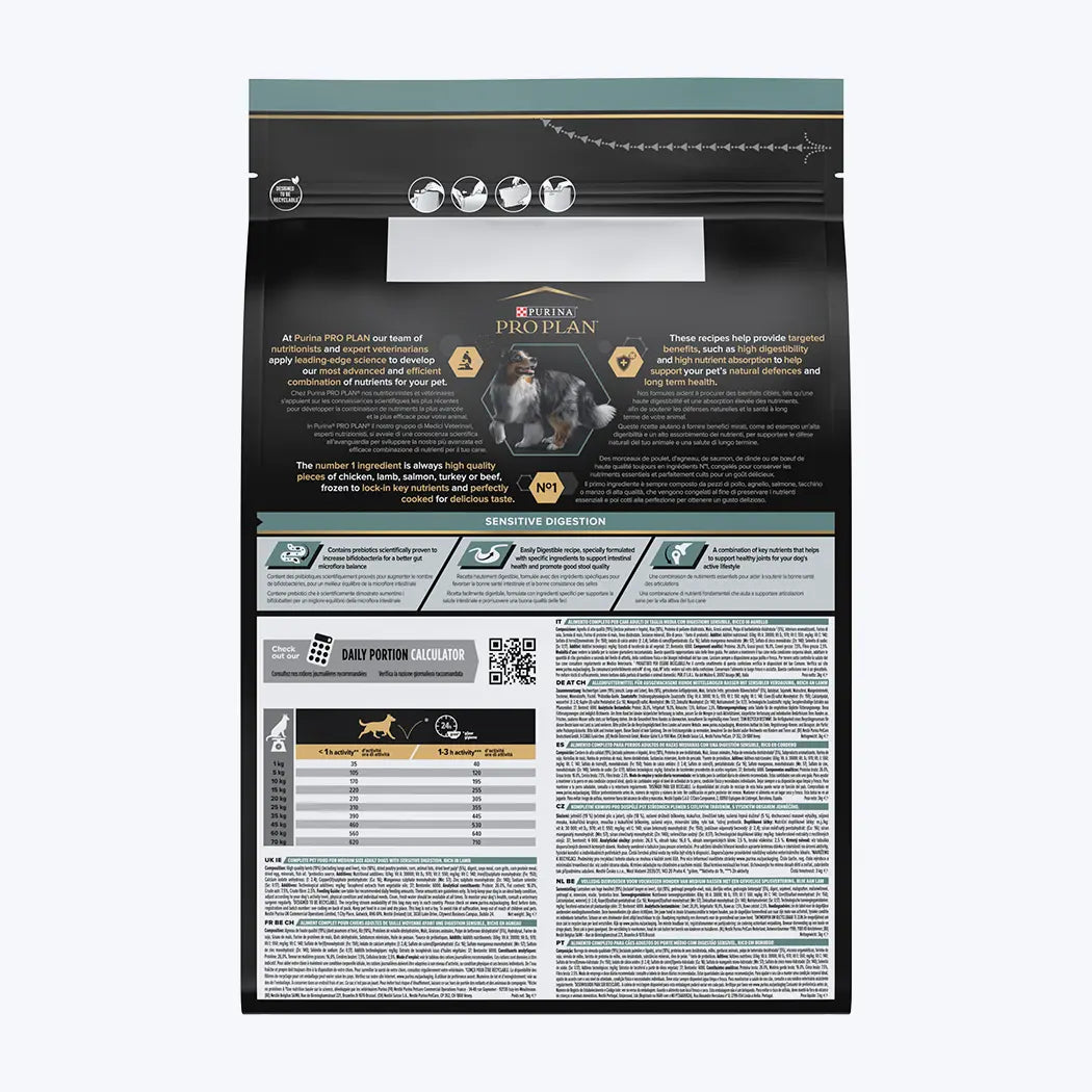 Pro Plan Opti Digest Sensitive Digestion Medium Kuzulu ve Pirinçli Orta Irk Yetişkin Köpek Maması 3 Kg