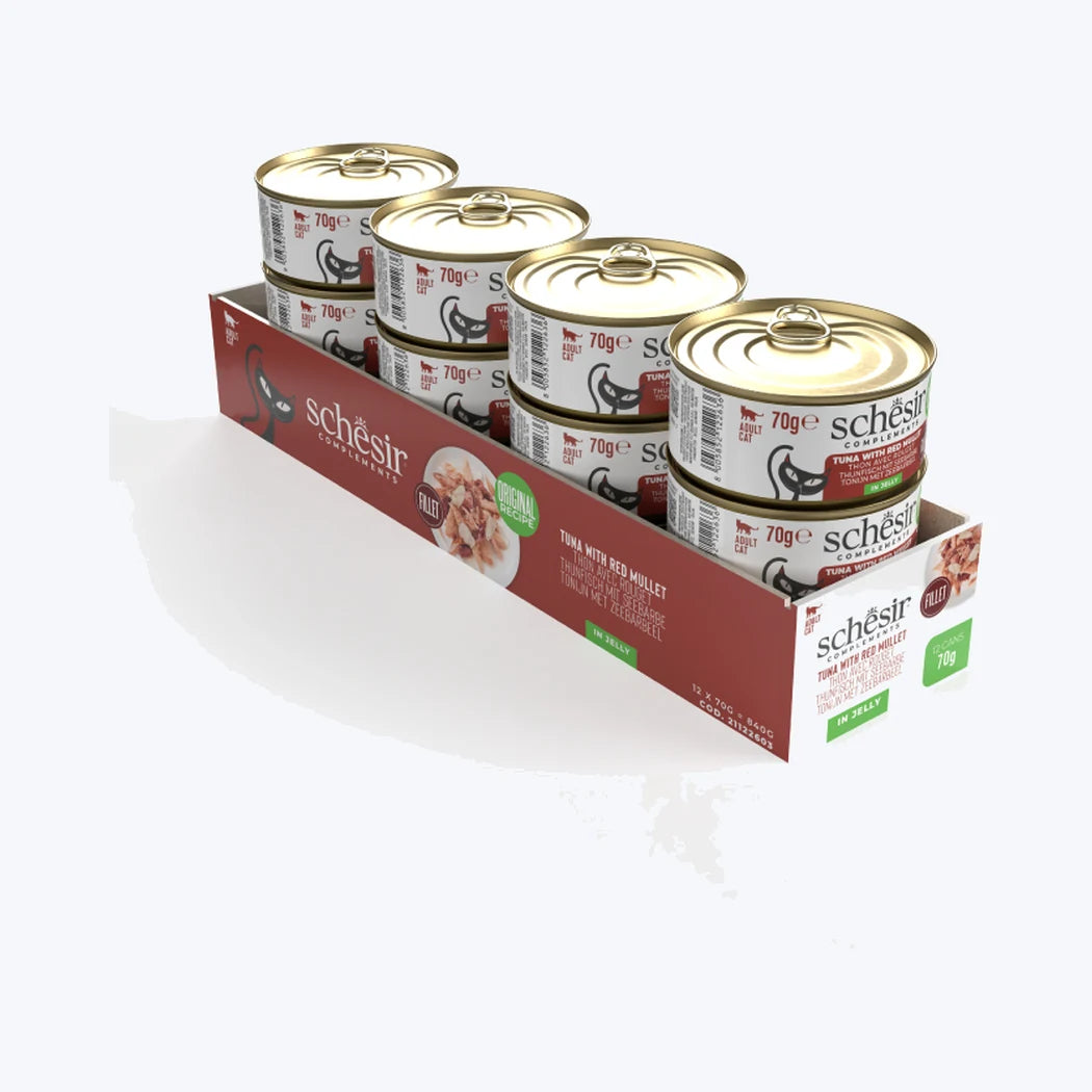 Schesir Jelly - Ton Balıklı ve Barbun Balıklı Tamamlayıcı Kedi Konservesi