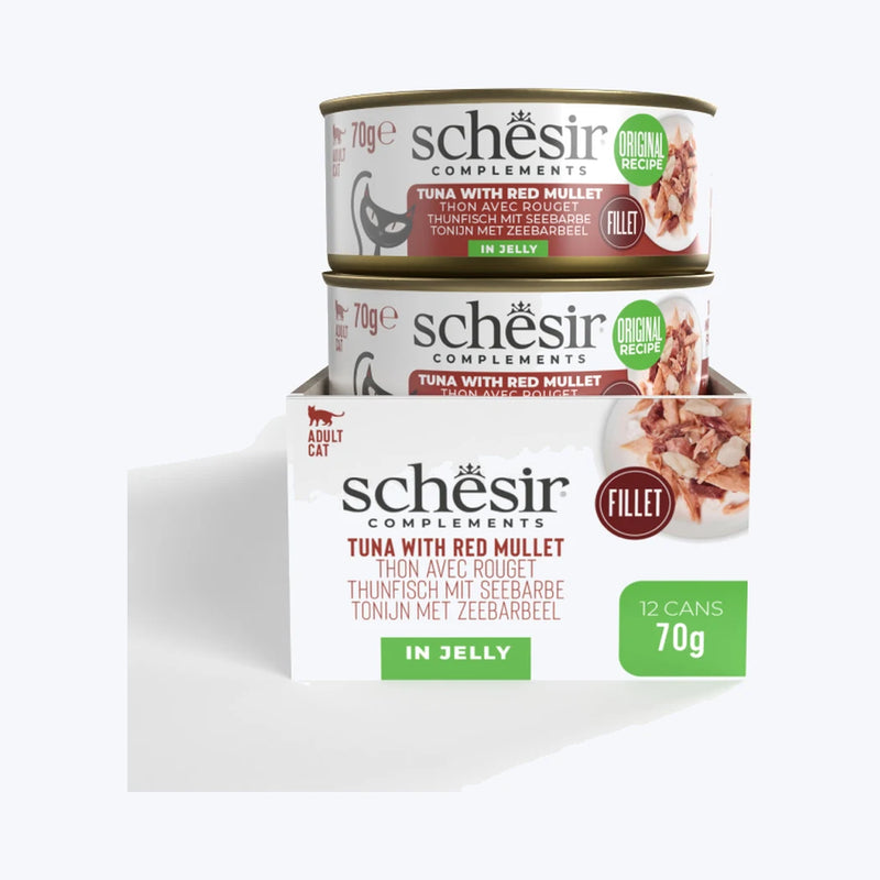 Schesir Jelly - Ton Balıklı ve Barbun Balıklı Tamamlayıcı Kedi Konservesi