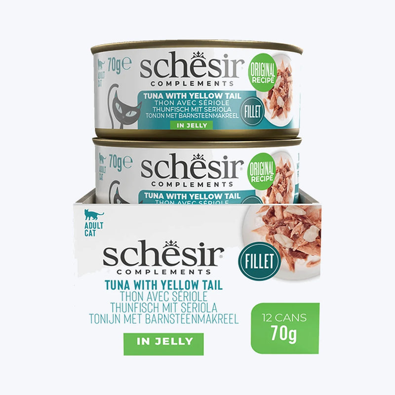 Schesir Jelly - Ton Balıklı ve Sarıkuyruk Balıklı Tamamlayıcı Kedi Konservesi