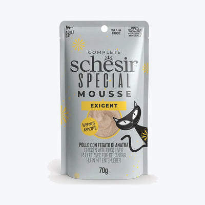 Schesir Exigent - Tavuklu ve Ördek Ciğerli Yetişkin Kedi Pouch