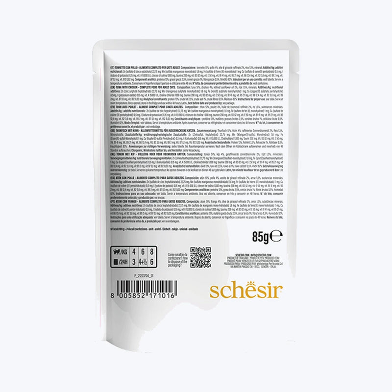 Schesir Jelly - Ton Balıklı ve Tavuklu Yetişkin Kedi Pouch