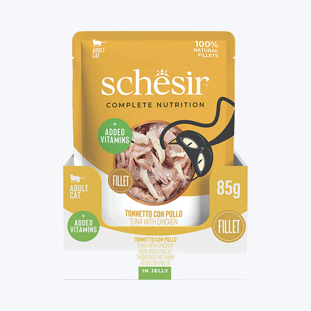 Schesir Jelly - Ton Balıklı ve Tavuklu Yetişkin Kedi Pouch