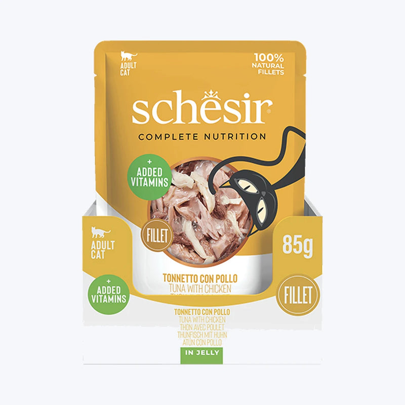 Schesir Jelly - Ton Balıklı ve Tavuklu Yetişkin Kedi Pouch