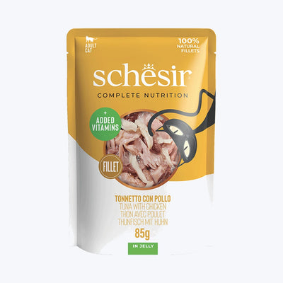 Schesir Jelly - Ton Balıklı ve Tavuklu Yetişkin Kedi Pouch