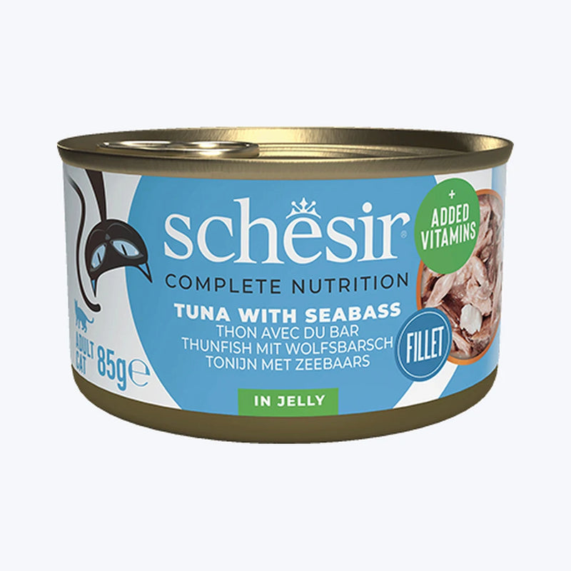 Schesir Jelly - Ton Balıklı ve Levrekli Yetişkin Kedi Konservesi
