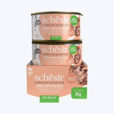 Schesir Jelly - Ton Balıklı ve Somonlu Yetişkin Kedi Konservesi