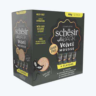 Schesir After Dark - Mus Karışık Yetişkin Kedi Pouch Çeşit Paketi 12x80 gr