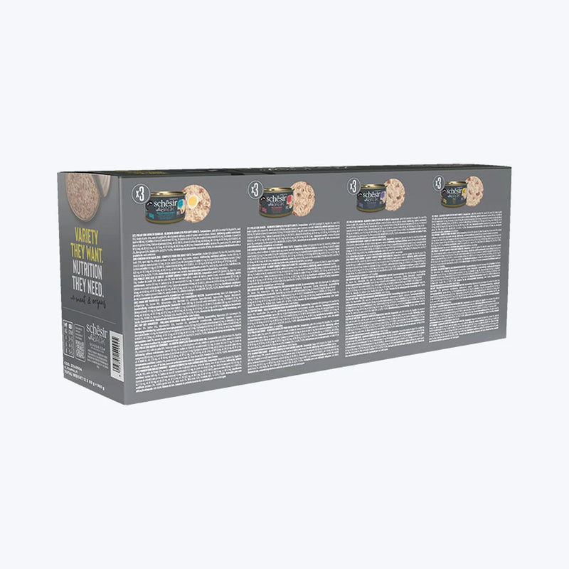 Schesir After Dark - Pate Karışık Yetişkin Kedi Konservesi Çeşit Paketi 12x80 gr