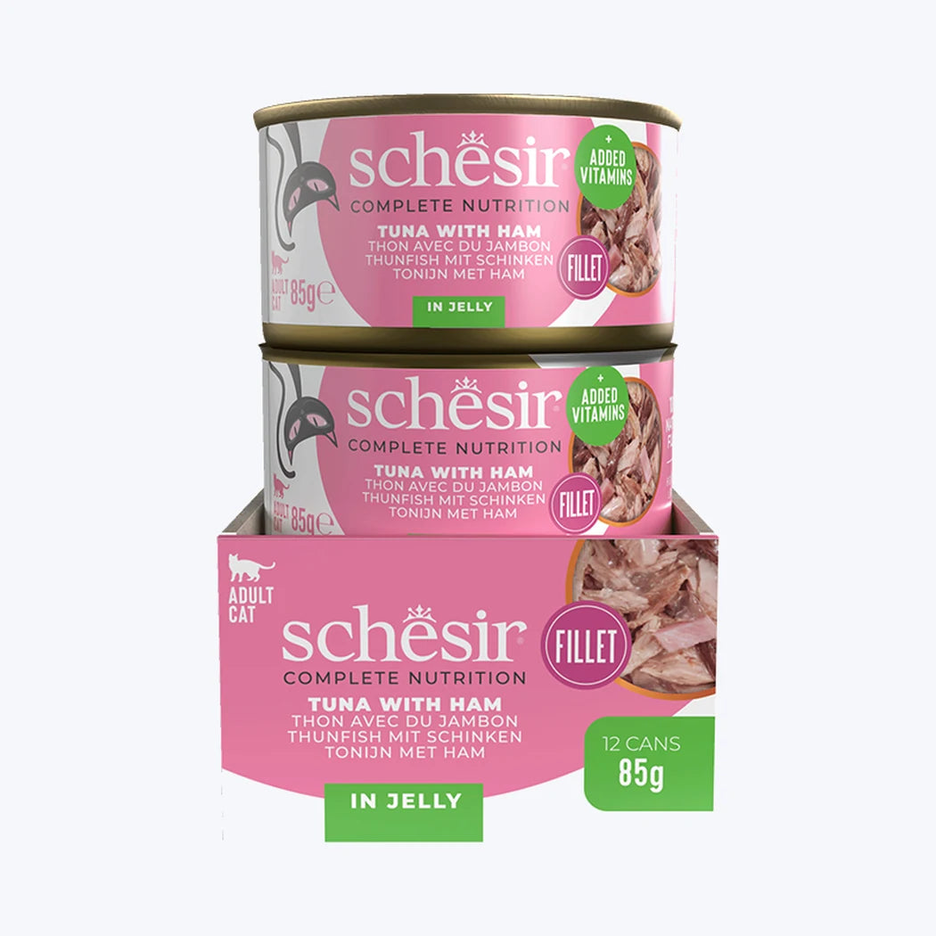 Schesir Jelly - Ton Balıklı ve Jambonlu Yetişkin Kedi Konservesi