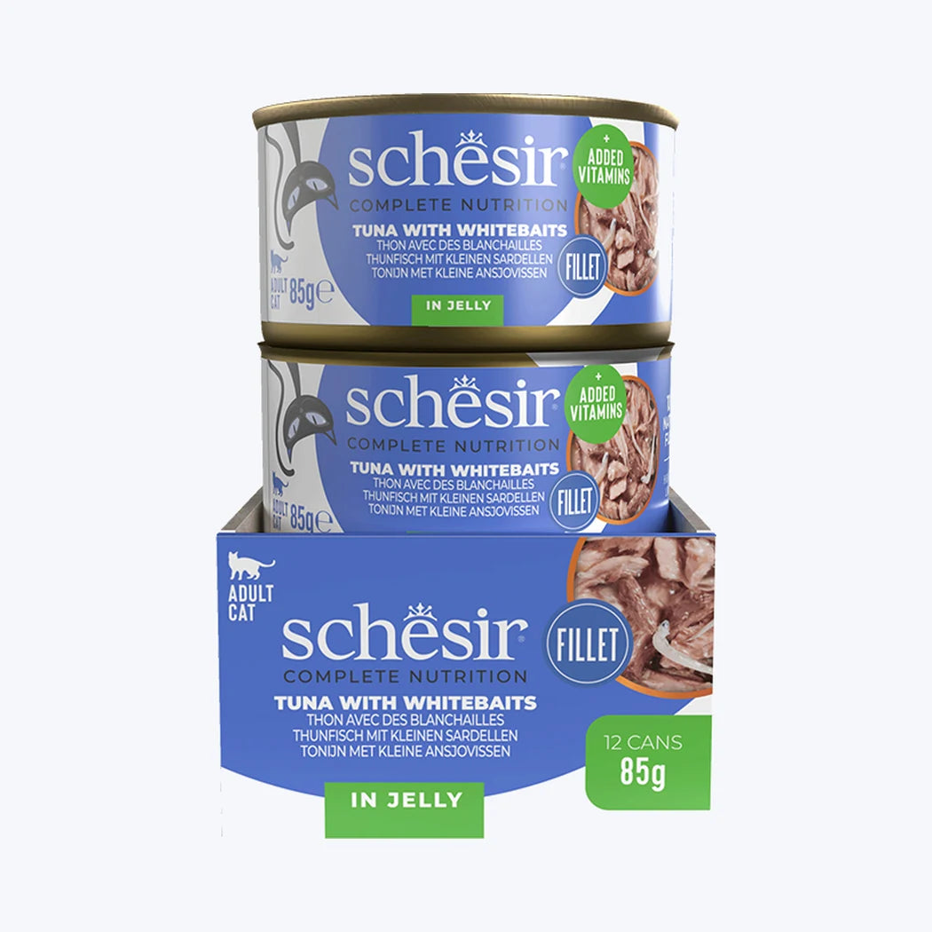 Schesir Jelly - Ton Balıklı ve Beyaz Balıklı Yetişkin Kedi Konservesi