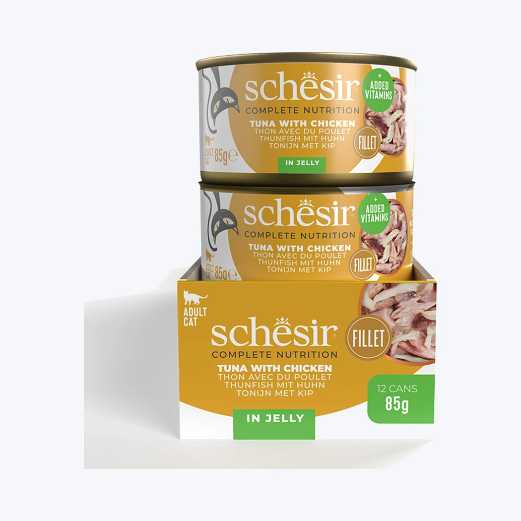 Schesir Jelly - Ton Balıklı ve Tavuklu Yetişkin Kedi Konservesi