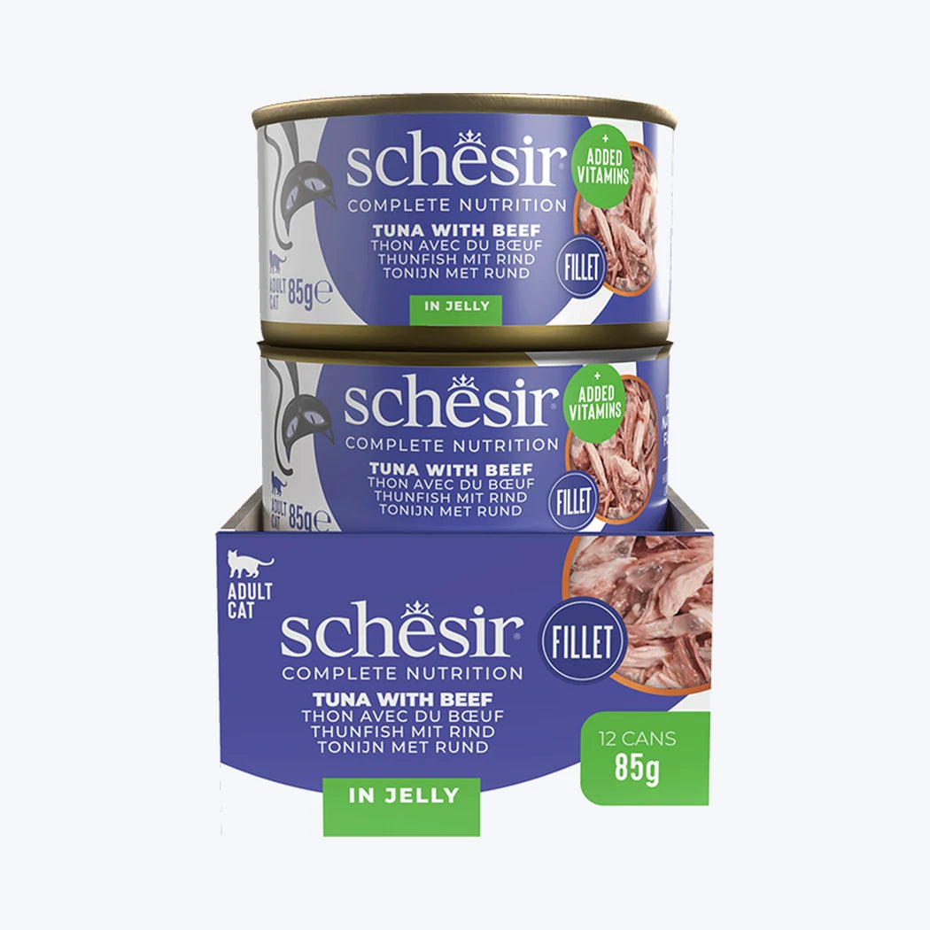Schesir Jelly - Ton Balıklı ve Sığır Etli Yetişkin Kedi Konservesi