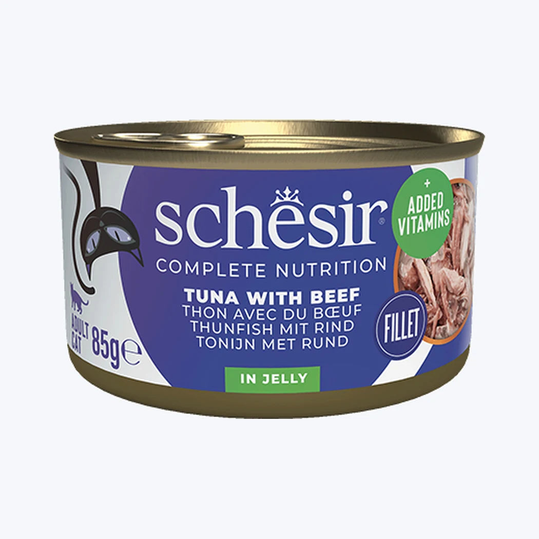 Schesir Jelly - Ton Balıklı ve Sığır Etli Yetişkin Kedi Konservesi