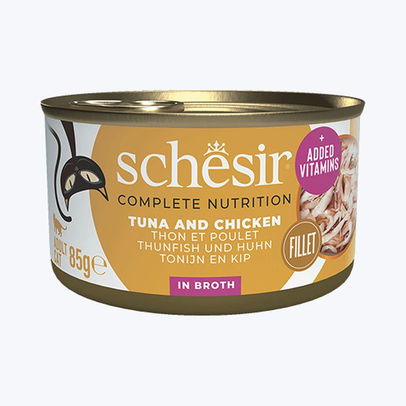 Schesir Broth - Ton Balıklı ve Tavuklu Yetişkin Kedi Konservesi