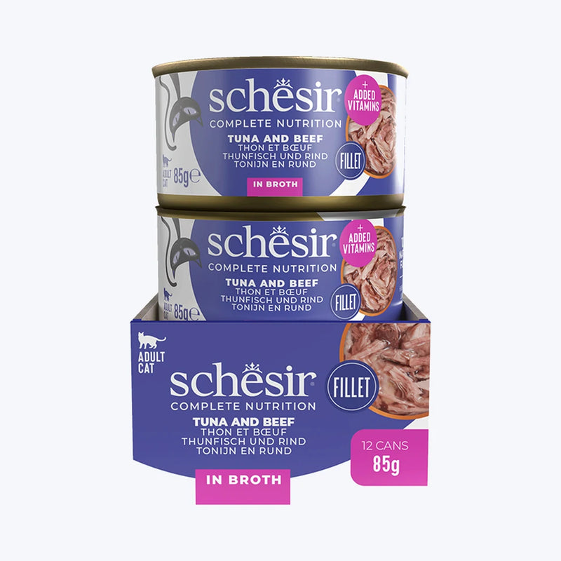 Schesir Broth - Ton Balıklı ve Sığır Etli Yetişkin Kedi Konservesi