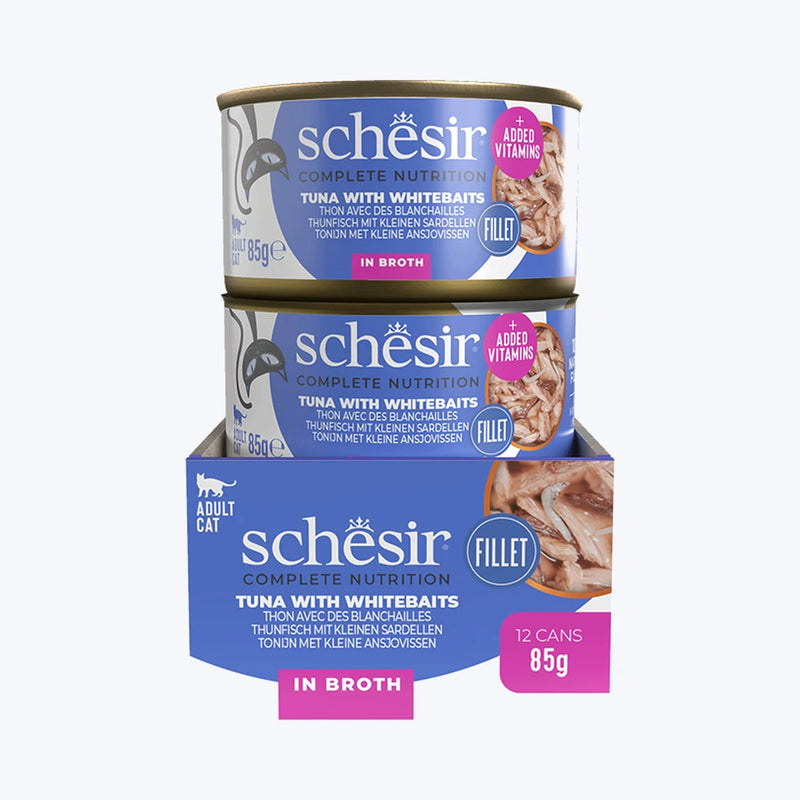 Schesir Broth - Ton Balıklı ve Beyaz Balıklı Yetişkin Kedi Konservesi