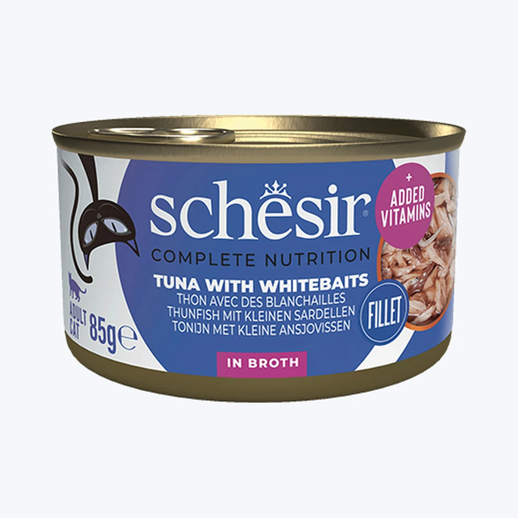 Schesir Broth - Ton Balıklı ve Beyaz Balıklı Yetişkin Kedi Konservesi