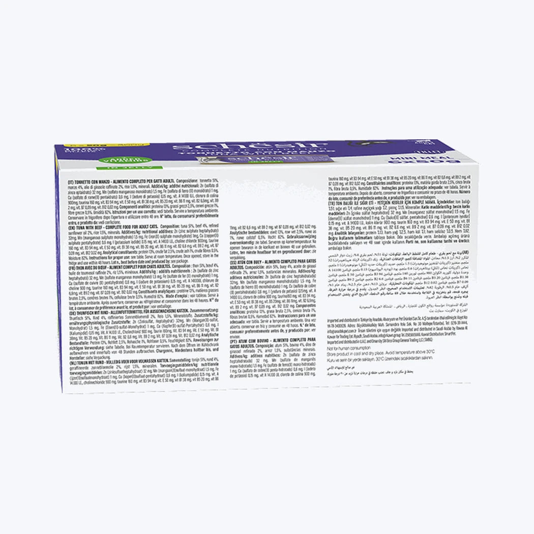 Schesir Jelly - Ton Balıklı ve Sığır Etli Yetişkin Kedi Konservesi Multipack 6x50 gr