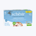 Schesir Jelly - Ton Balıklı ve Levrekli Yetişkin Kedi Konservesi Multipack 6x50 gr