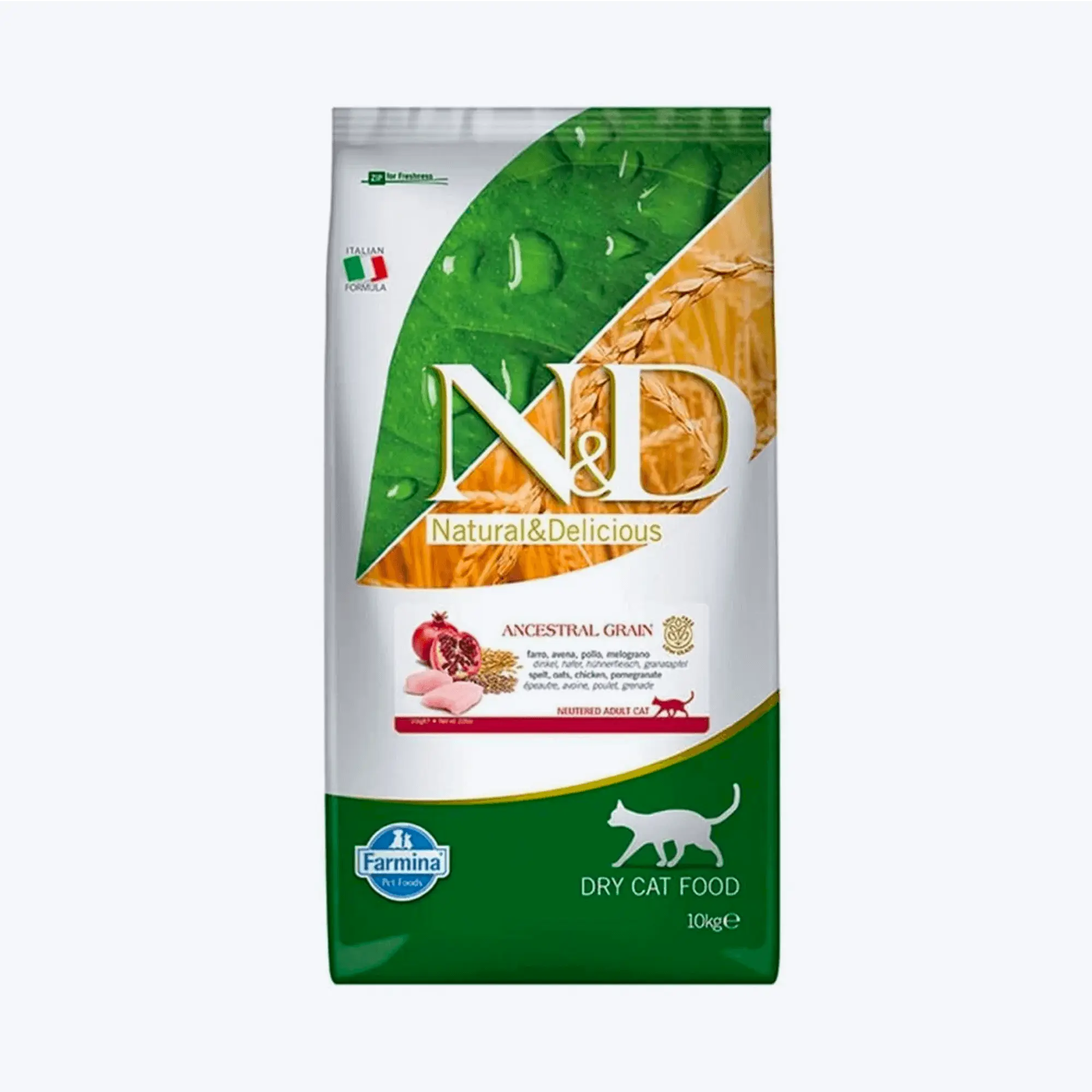N&D Ancestral Grain Neutered Düşük Tahıllı Tavuklu ve Narlı Kısırlaştırılmış Kedi Maması 10 Kg
