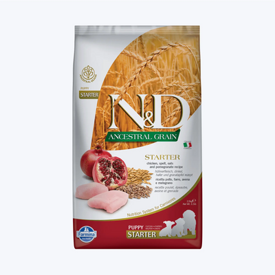 N&D Ancestral Grain Starter Düşük Tahıllı Tavuklu ve Narlı Yavru Köpek Maması 2.5 Kg