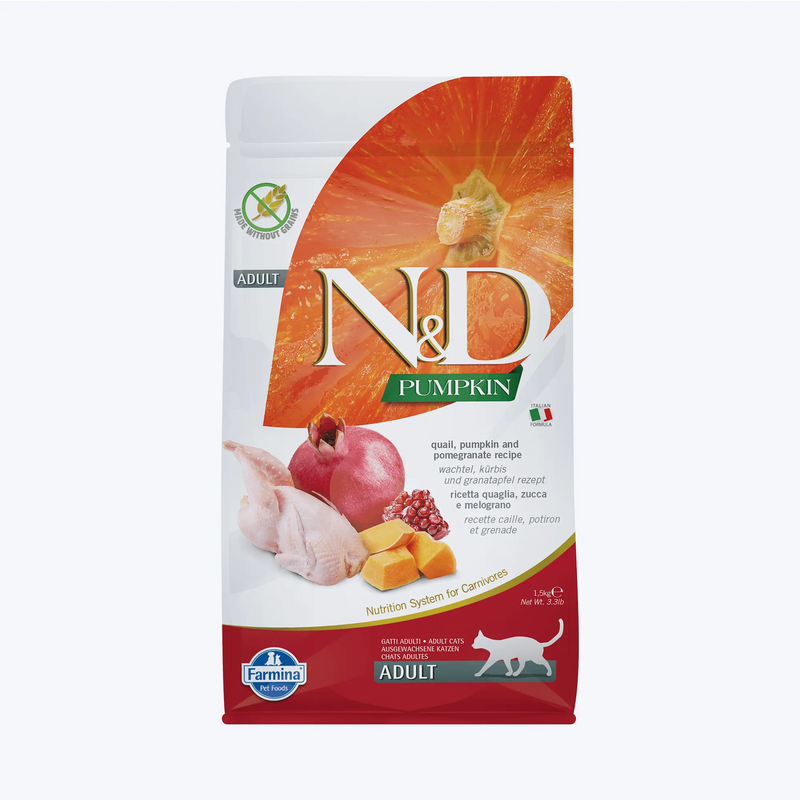 N&D Pumpkin Tahılsız Bıldırcınlı Bal Kabaklı ve Narlı Yetişkin Kedi Maması