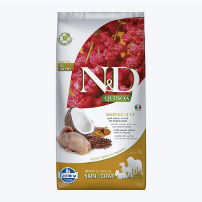 N&D Quinoa Skin&Coat Tahılsız Bıldırcınlı Yetişkin Köpek Maması 7 Kg
