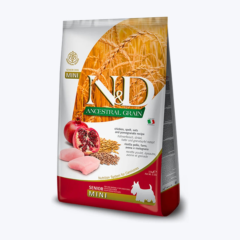 N&D Ancestral Grain Düşük Tahıllı Tavuklu ve Narlı Küçük Irk Yaşlı Köpek Maması