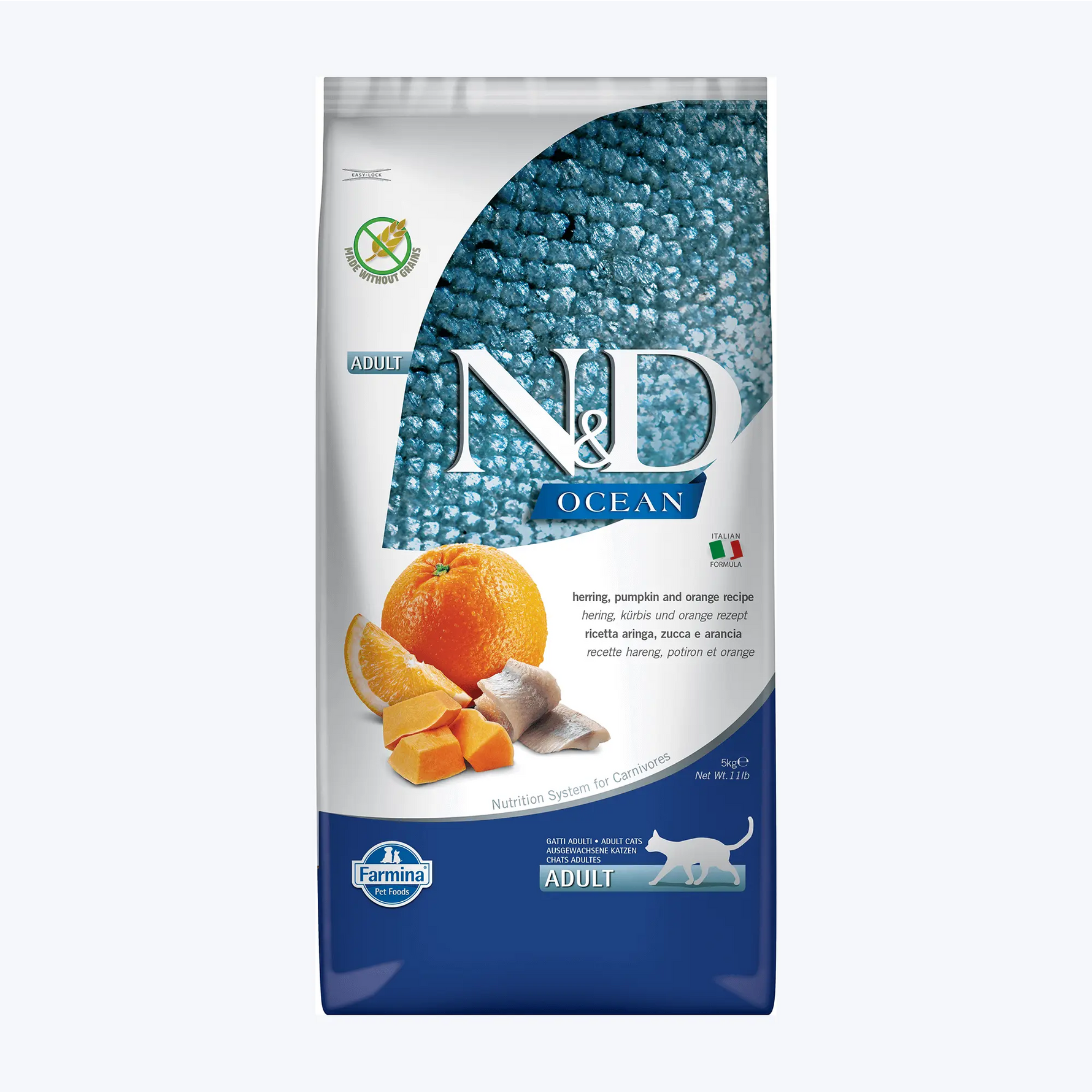 N&D Ocean Tahılsız Ringa Balıklı Bal Kabaklı Yetişkin Kedi Maması