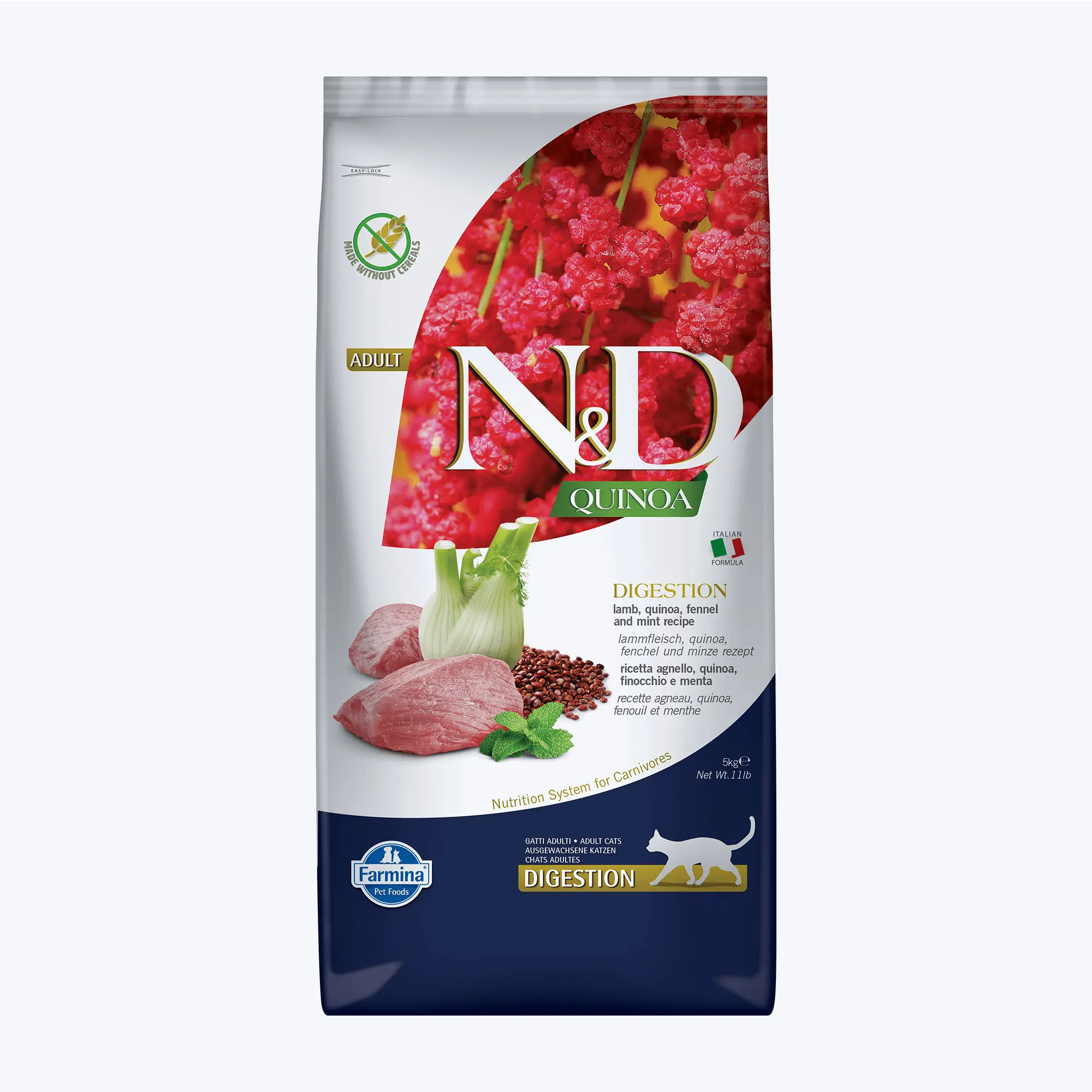N&D Quinoa Tahılsız Kuzu Etli Digestion Kedi Maması 5 Kg