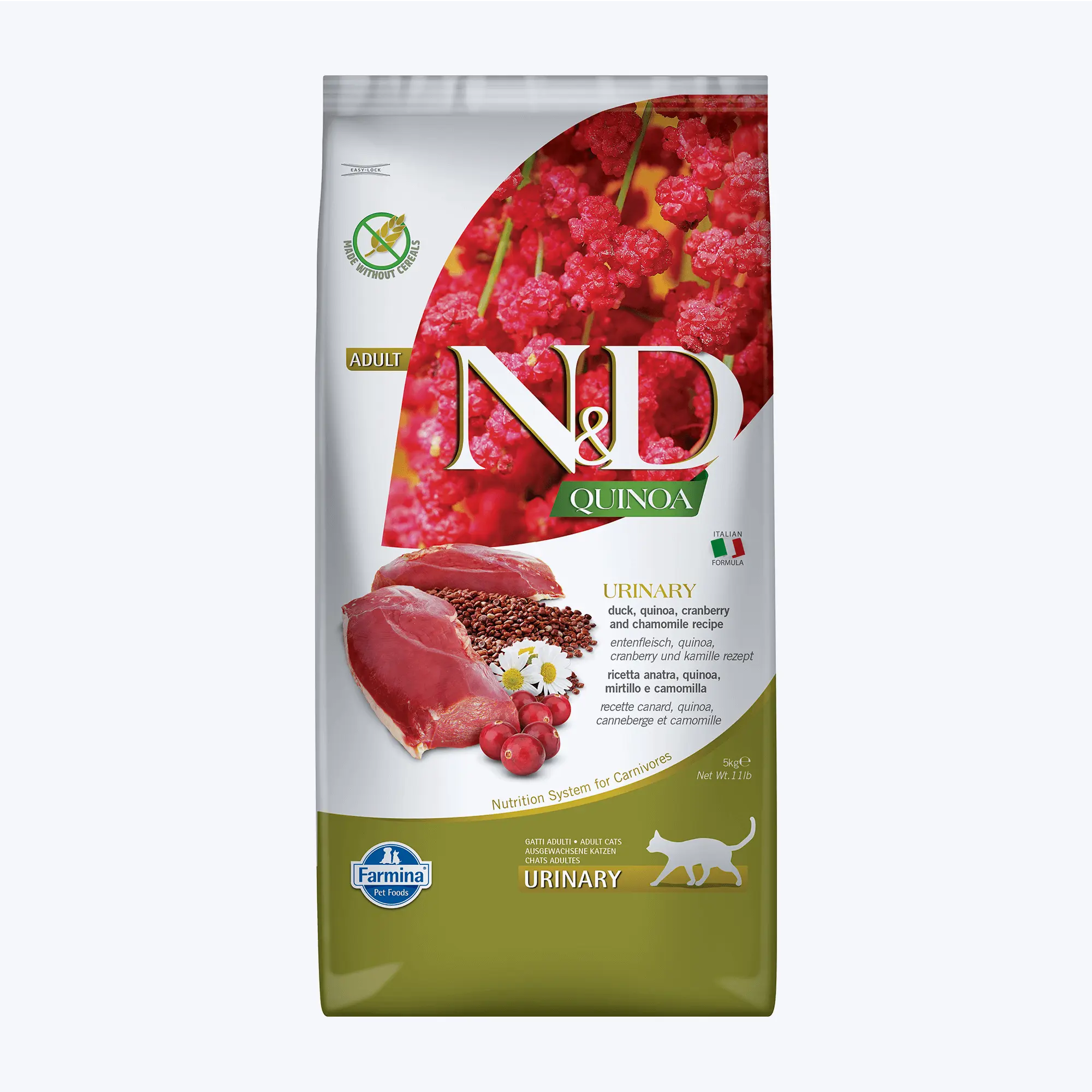 N&D Quinoa Urinary Ördek Etli Kinoalı Kızılcıklı Yetişkin Kedi Maması 5 Kg