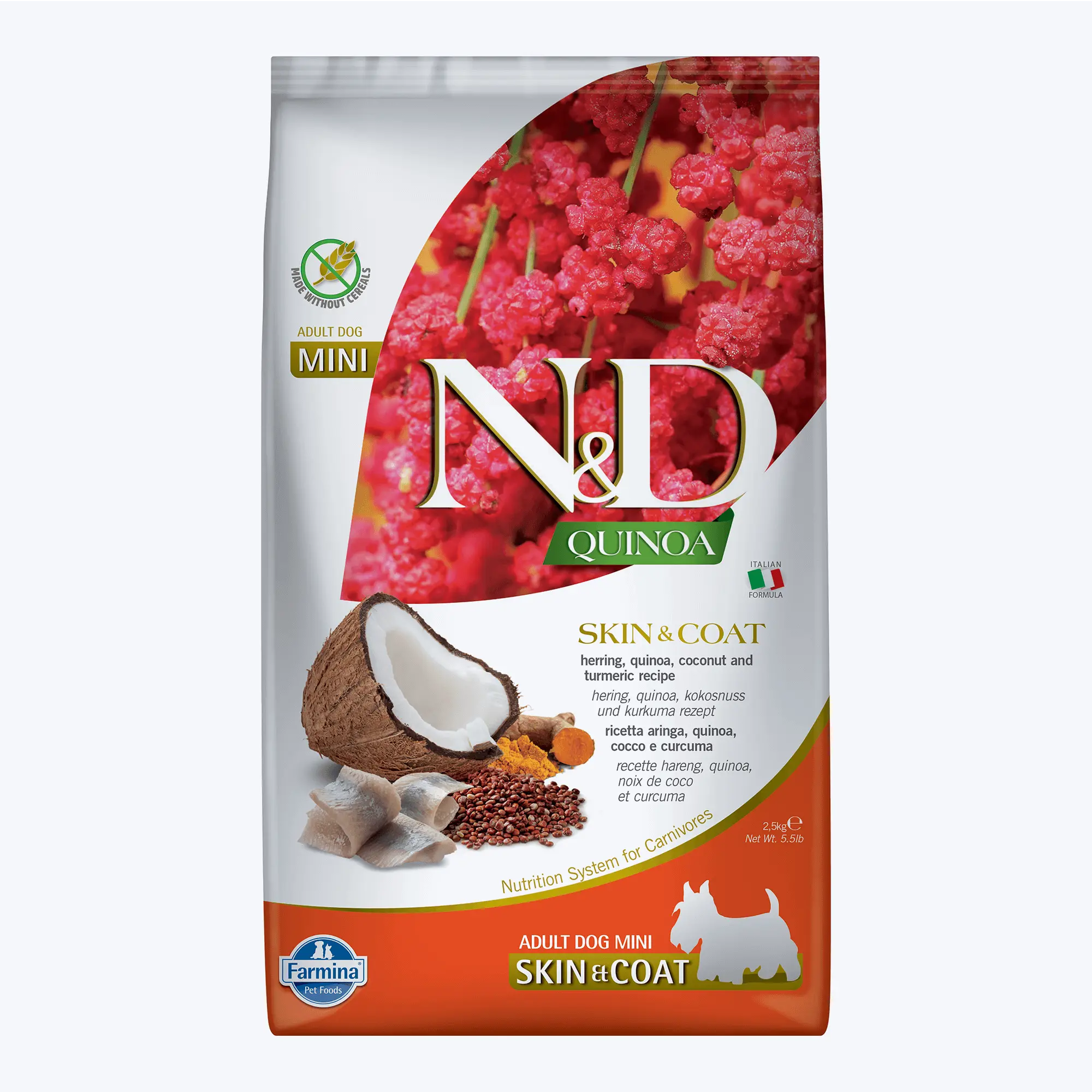 N&D Quinoa Skin&Coat Ringa Balıklı Kinoalı Hindistan Cevizli Küçük Irk Yetişkin Köpek Maması 2,5 Kg