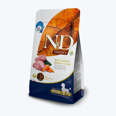 N&D Brown Kuzulu Spirulinalı ve Havuçlu Tahılsız Küçük Irk Yetişkin Köpek Maması
